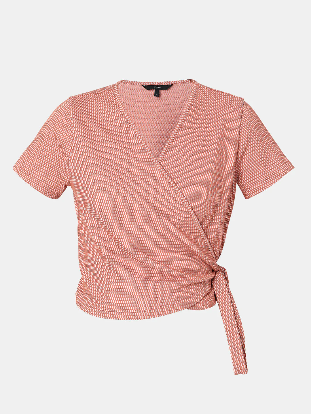 Orange Printed Wrap Top - Image 7