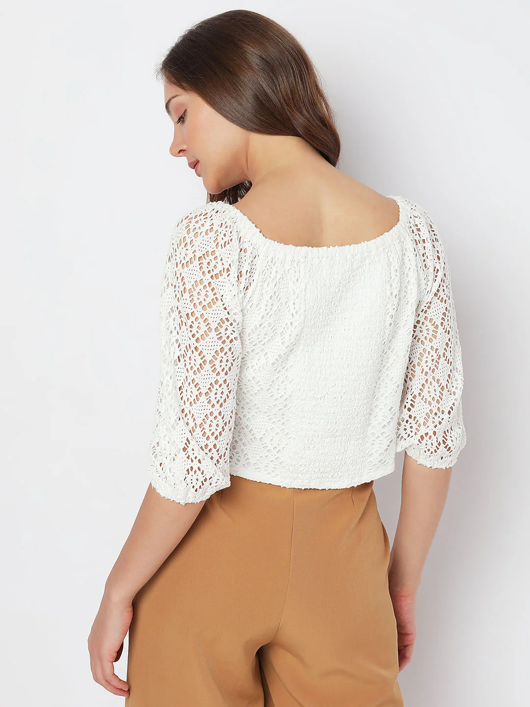 White Lace Crochet Top - Image 4