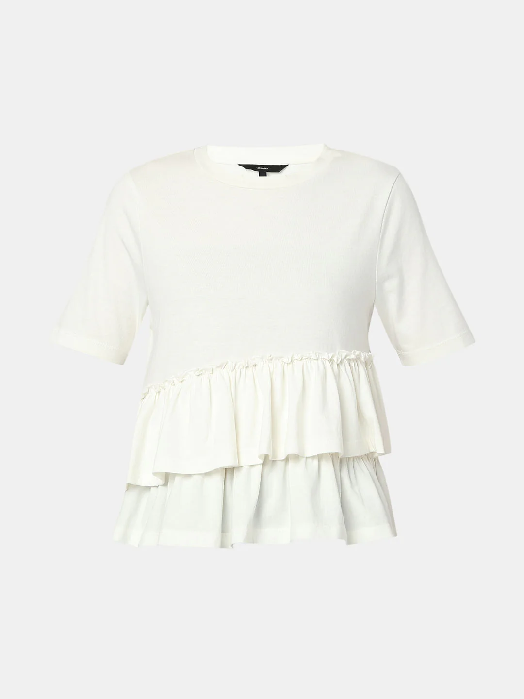 White Ruffle Detail Knit Top - Image 7