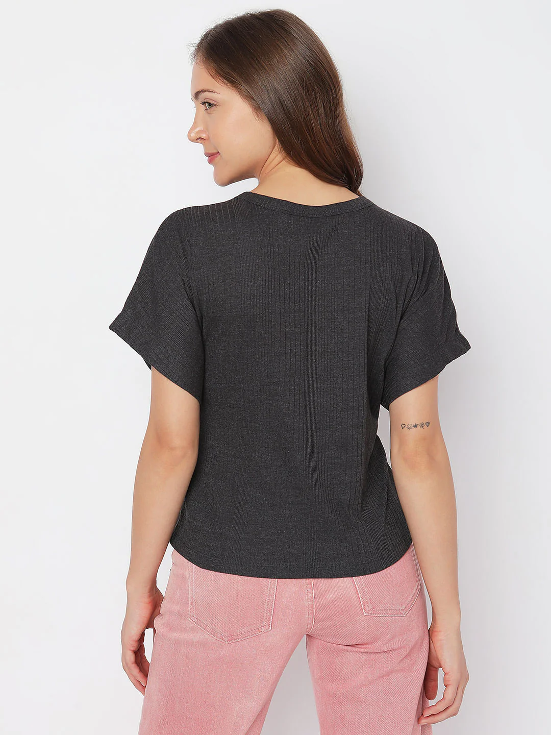 Black Front Tie Knit Top - Image 4