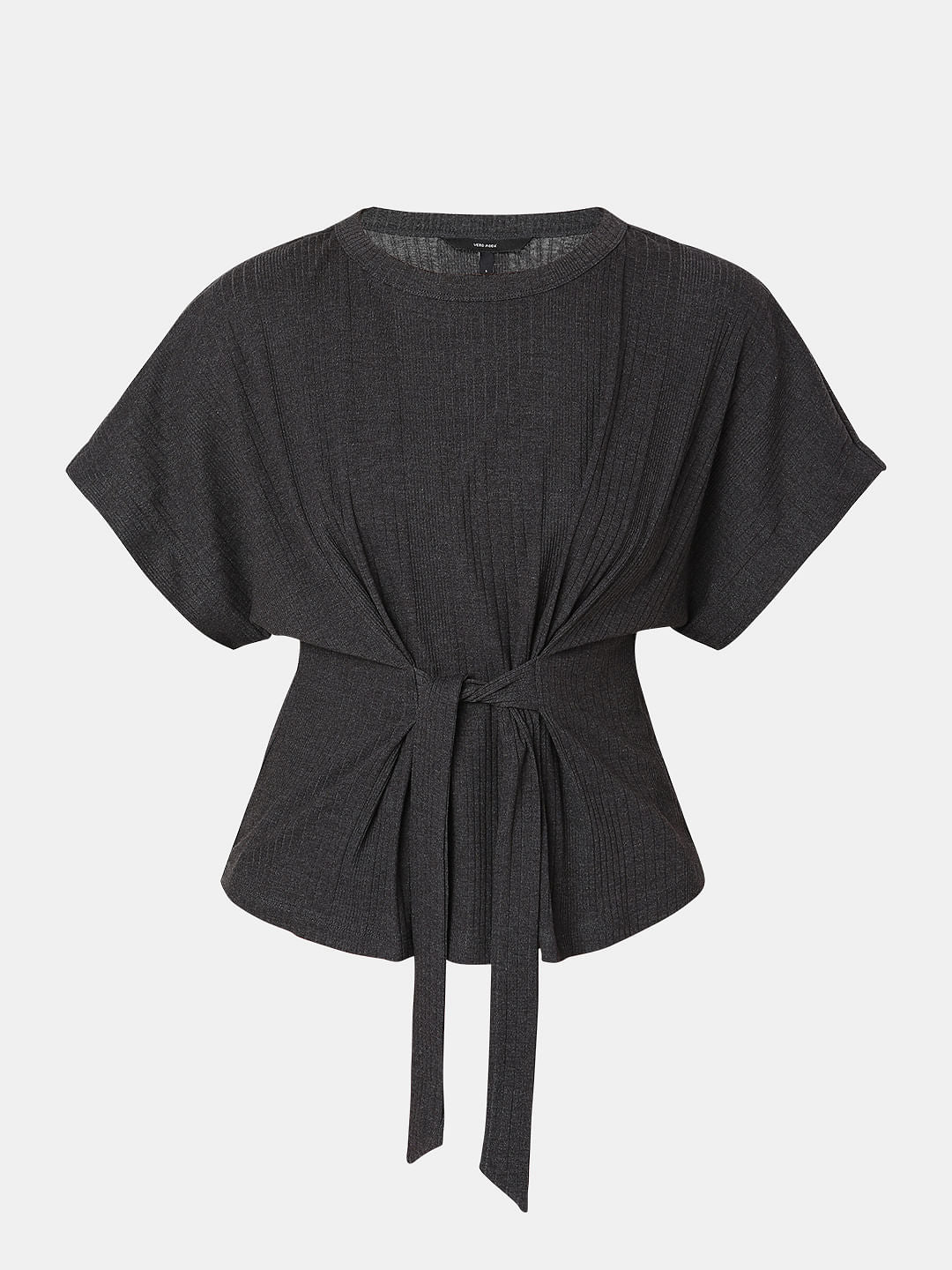 Black Front Tie Knit Top - Image 7