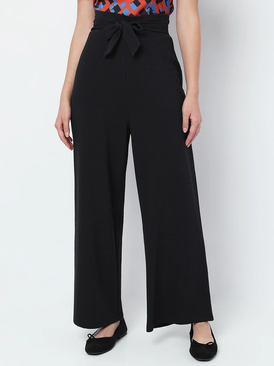 Black High Rise Wide Leg Pants - Image 2