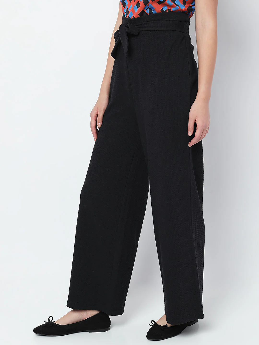 Black High Rise Wide Leg Pants - Image 3