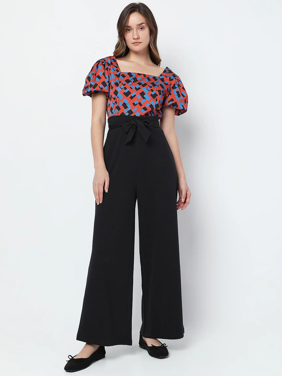 Black High Rise Wide Leg Pants - Image 6