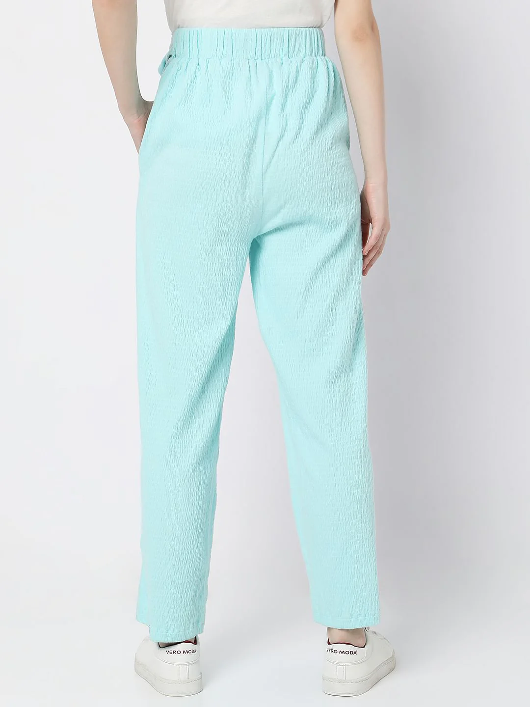 Blue Wide Leg Co-Ord Set Pants - Image 4