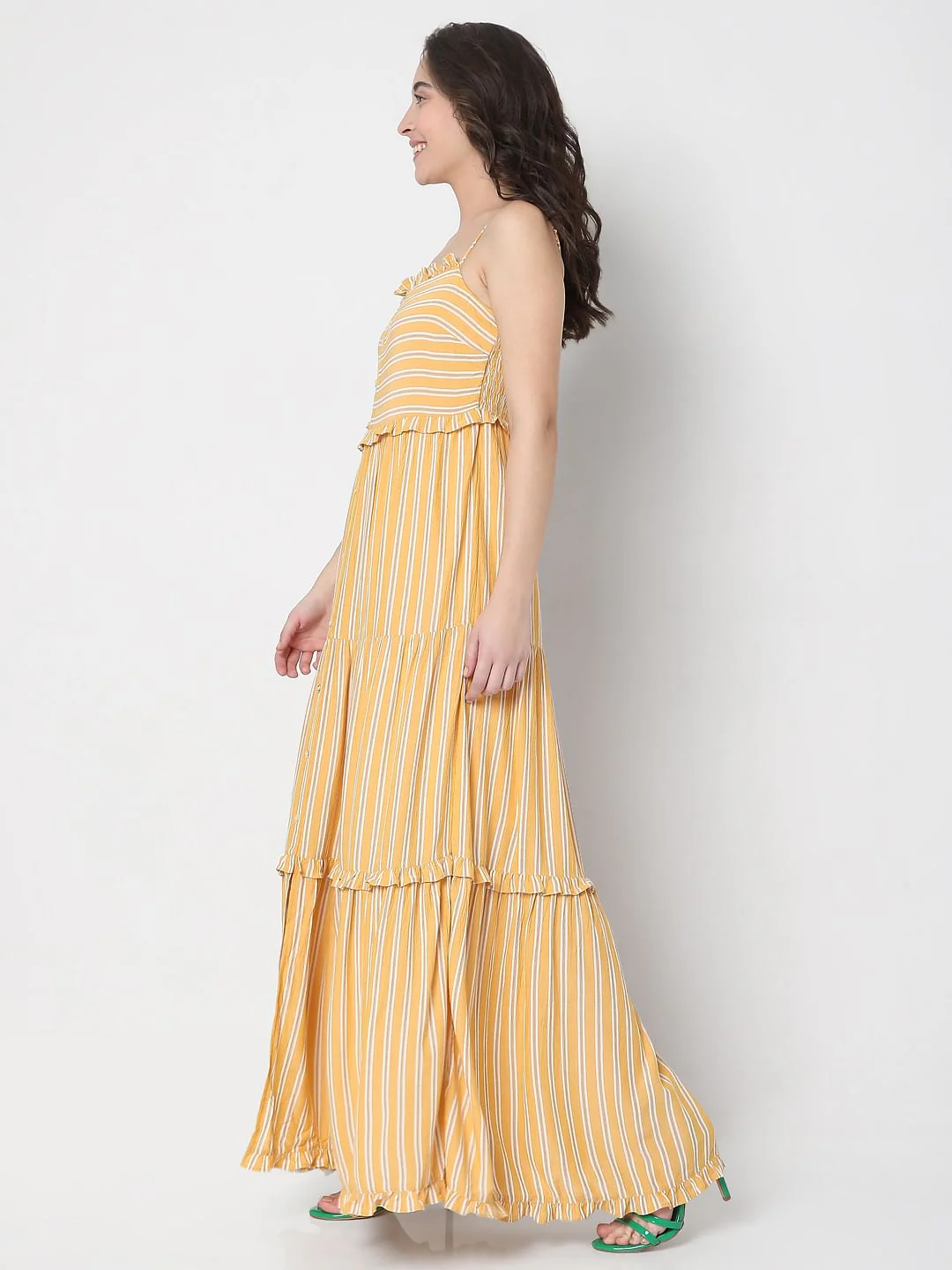 Yellow Striped Maxi Dress - Image 3