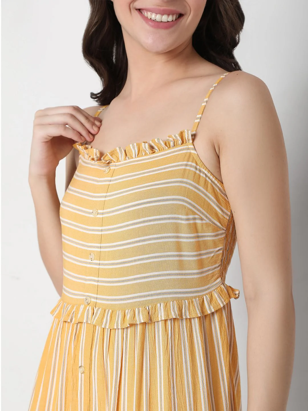 Yellow Striped Maxi Dress - Image 5