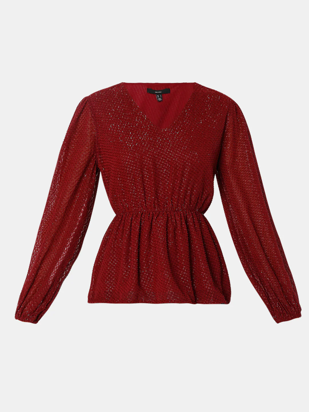 Maroon V-Neck Top - Image 7