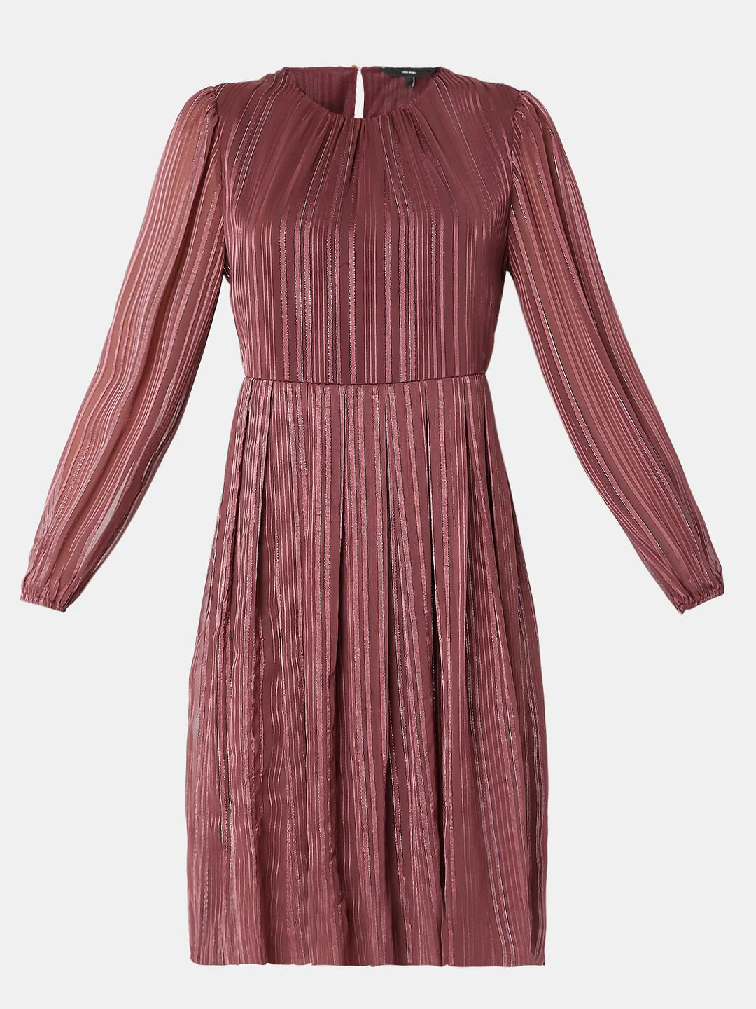 Violet Striped Fit & Flare Dress - Image 7