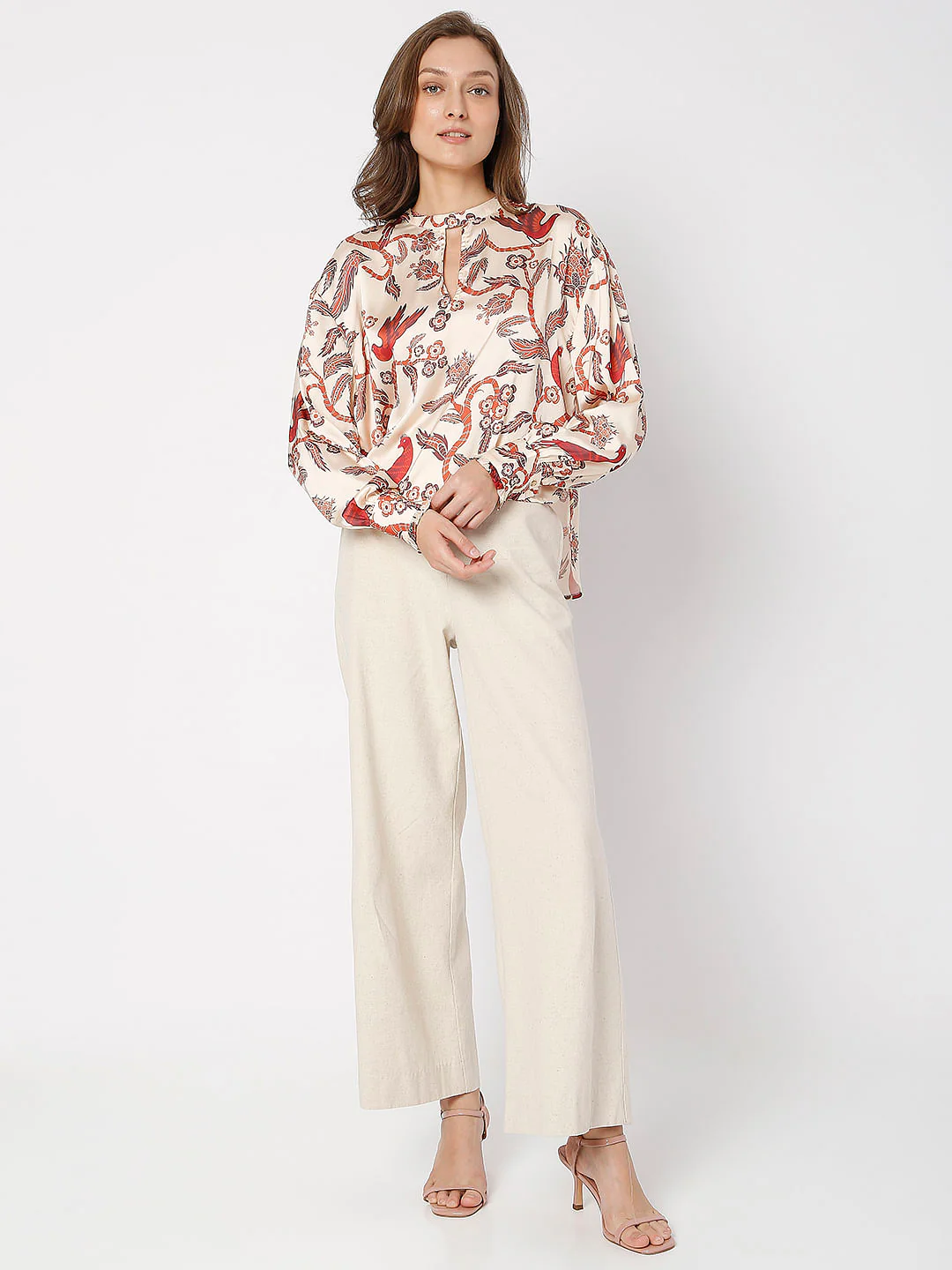 Beige Abstract Print Top - Image 5