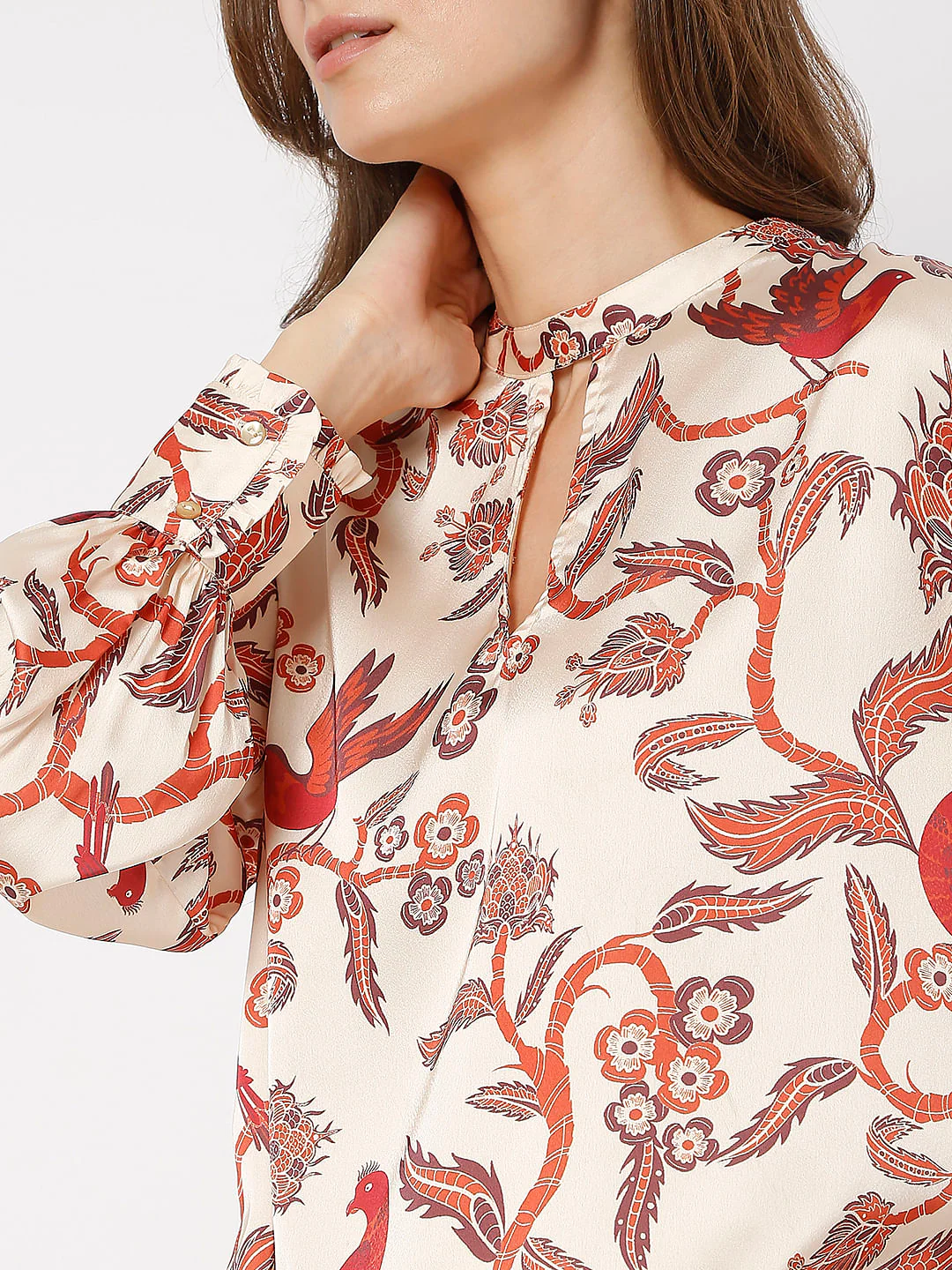 Beige Abstract Print Top - Image 6