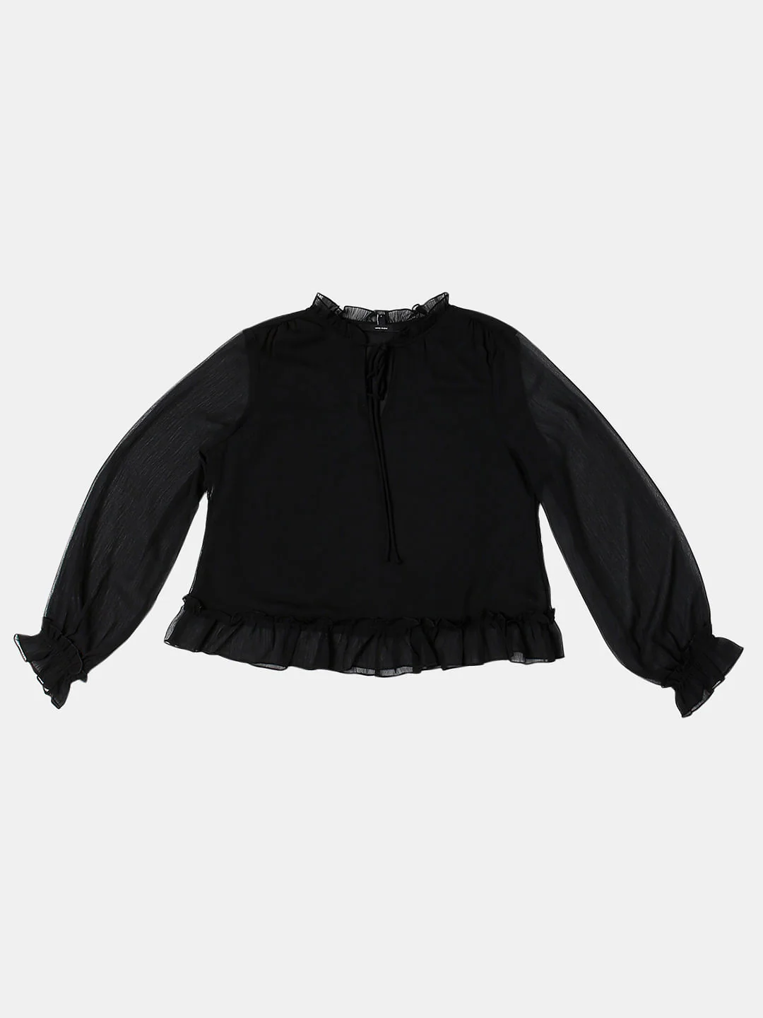 Black Ruffle Sheer Top - Image 7