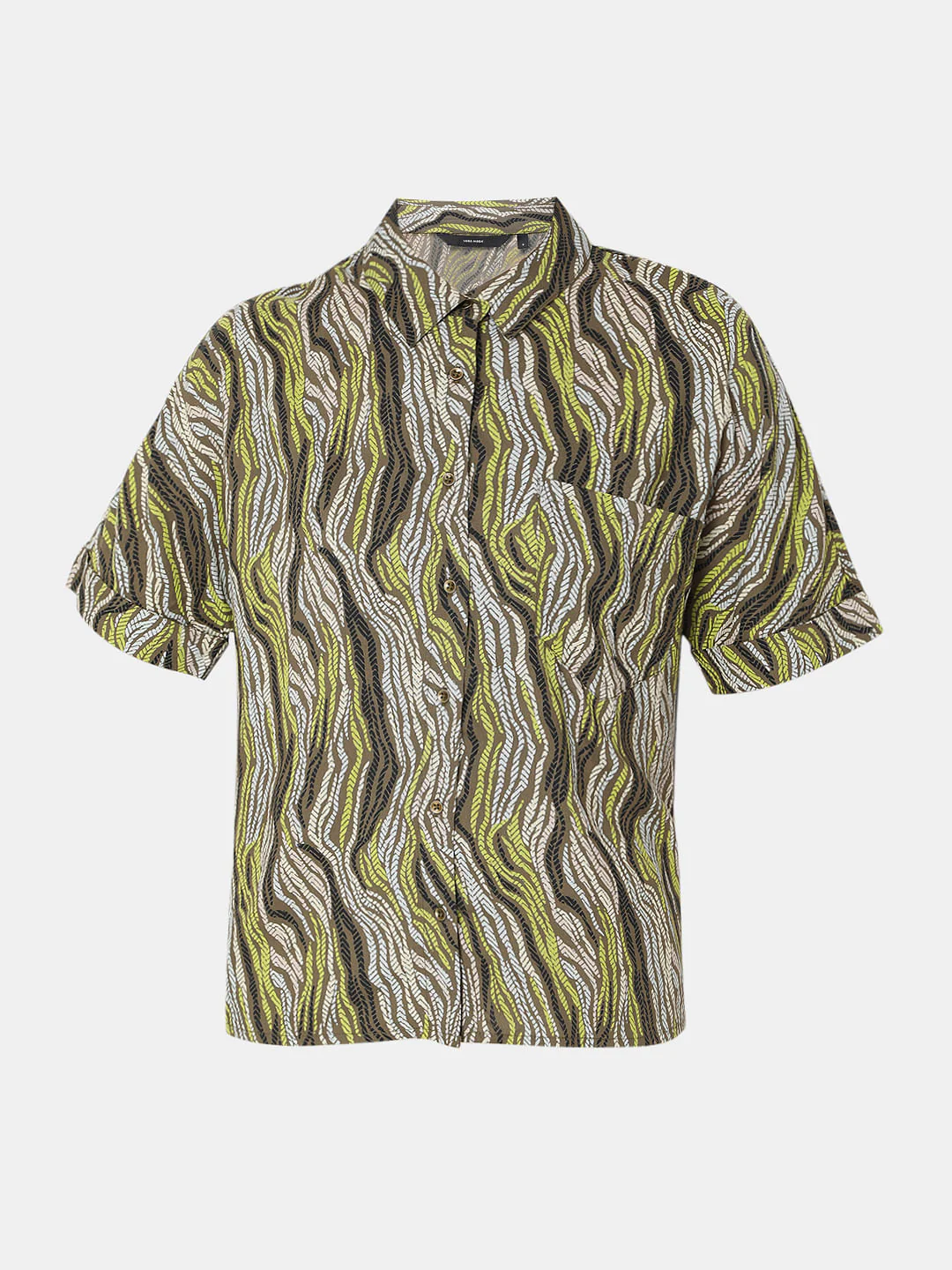 Green Abstract Print Shirt - Image 7