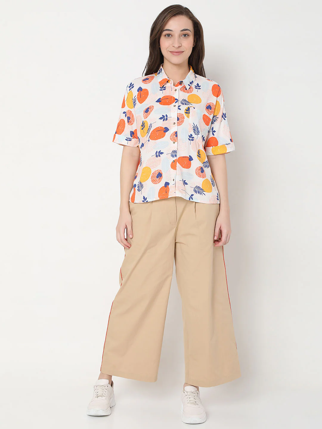 White Geometric Print Shirt - Image 5