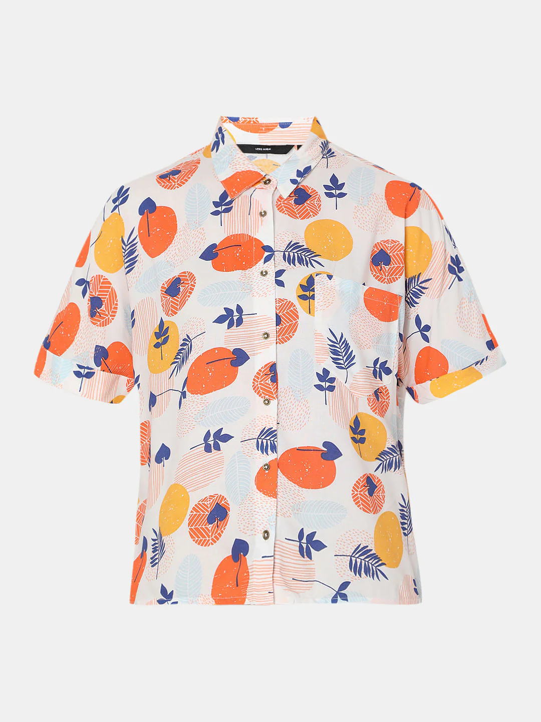 White Geometric Print Shirt - Image 7