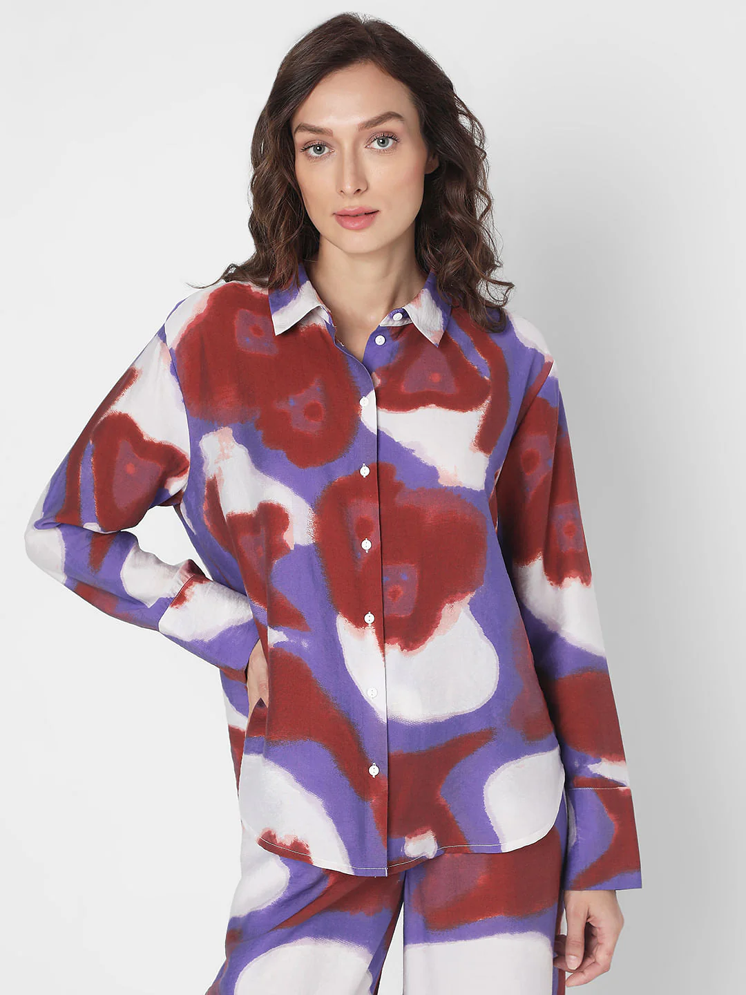 Multi-Coloured Abstract Print Co-Ord Set Shirt - Image 2