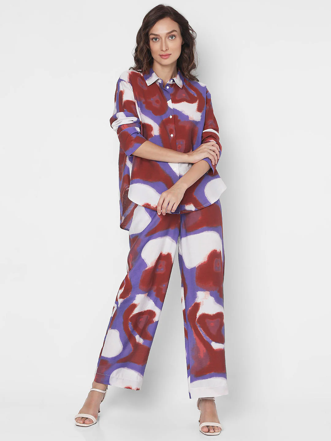 Multi-Coloured Abstract Print Co-Ord Set Shirt - Image 5