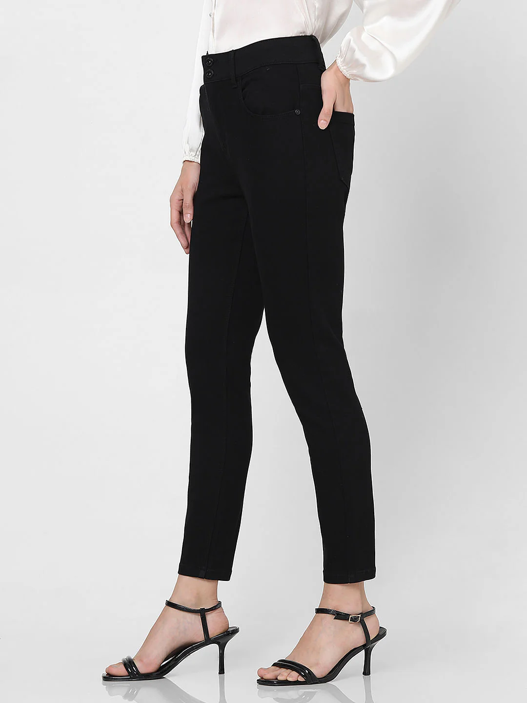 Black High Rise Wendy Skinny Jeans - Image 3