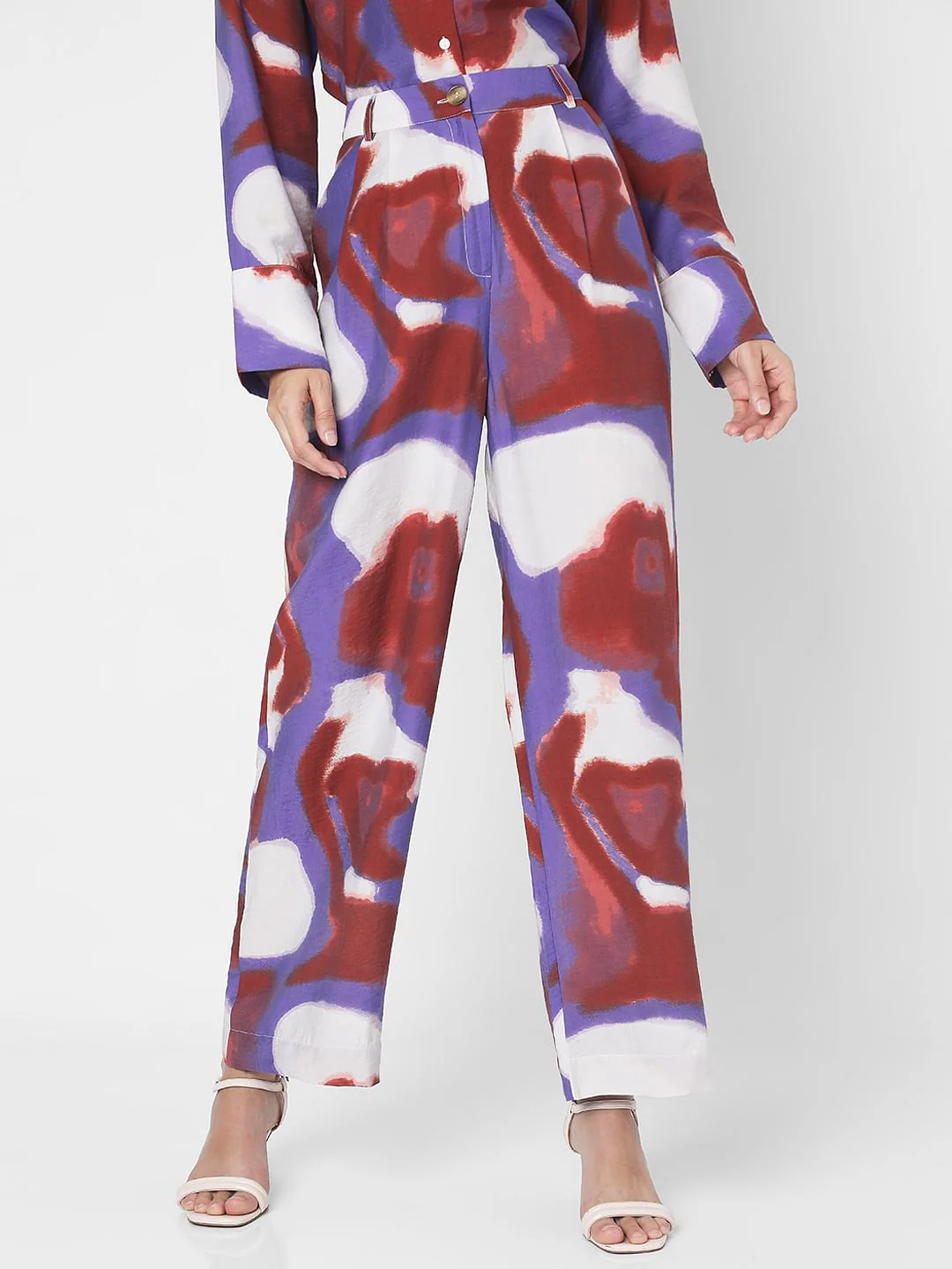 Multi-Coloured High Rise Printed Co-Ord Set Pants - Image 2
