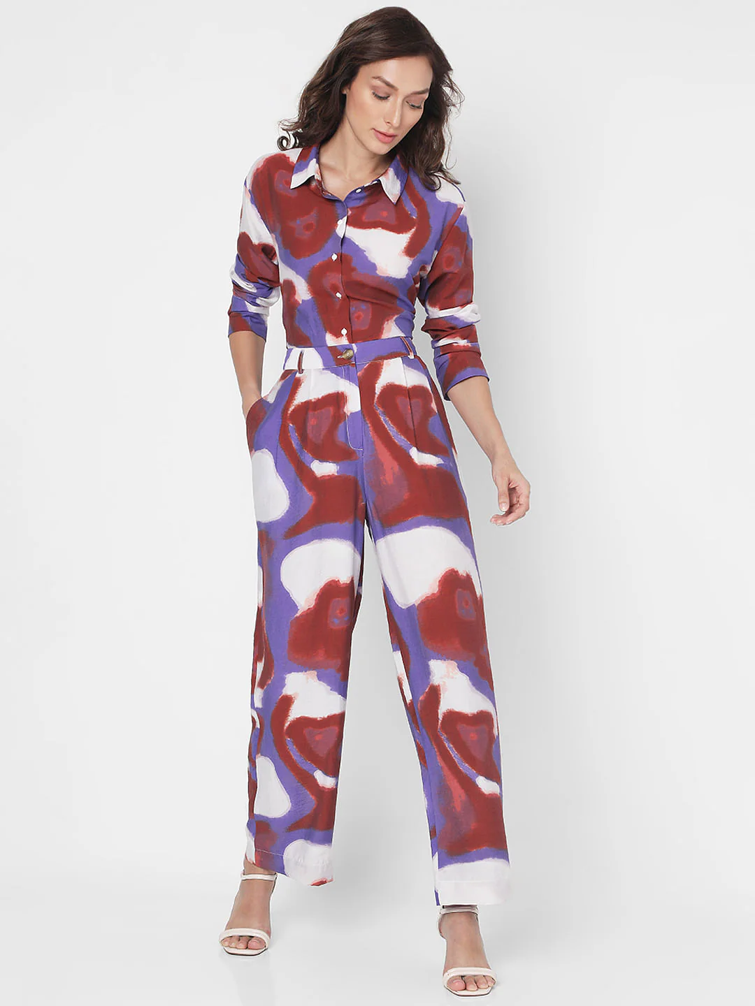 Multi-Coloured High Rise Printed Co-Ord Set Pants - Image 5