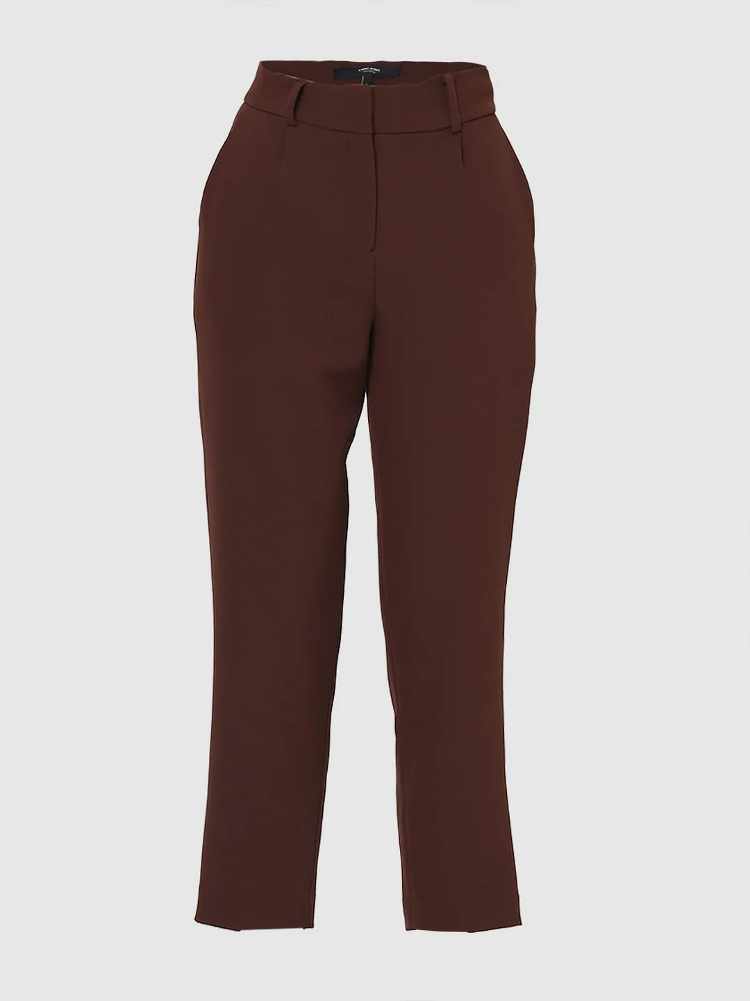 Dark Brown High Rise Tapered Fit Pants - Image 7