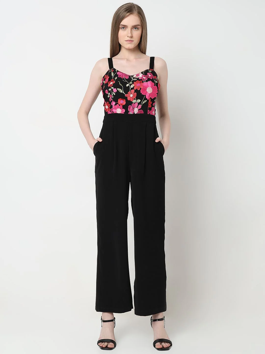 Marquee Black 3D Floral Jumpsuit - Image 2