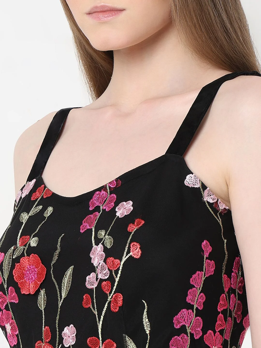 Marquee Black 3D Floral Midi Dress - Image 7