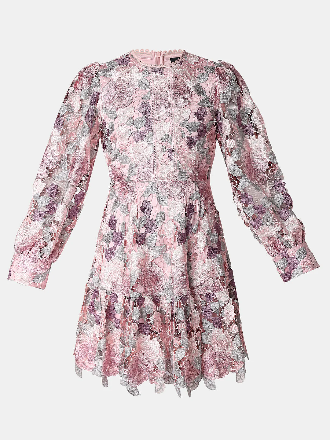 Marquee Pink Floral Lace Fit & Flare Dress - Image 7