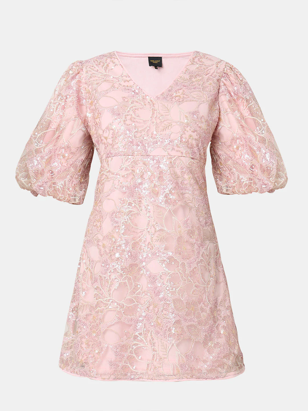 Marquee Light Pink Sequin Fit & Flare Dress - Image 7