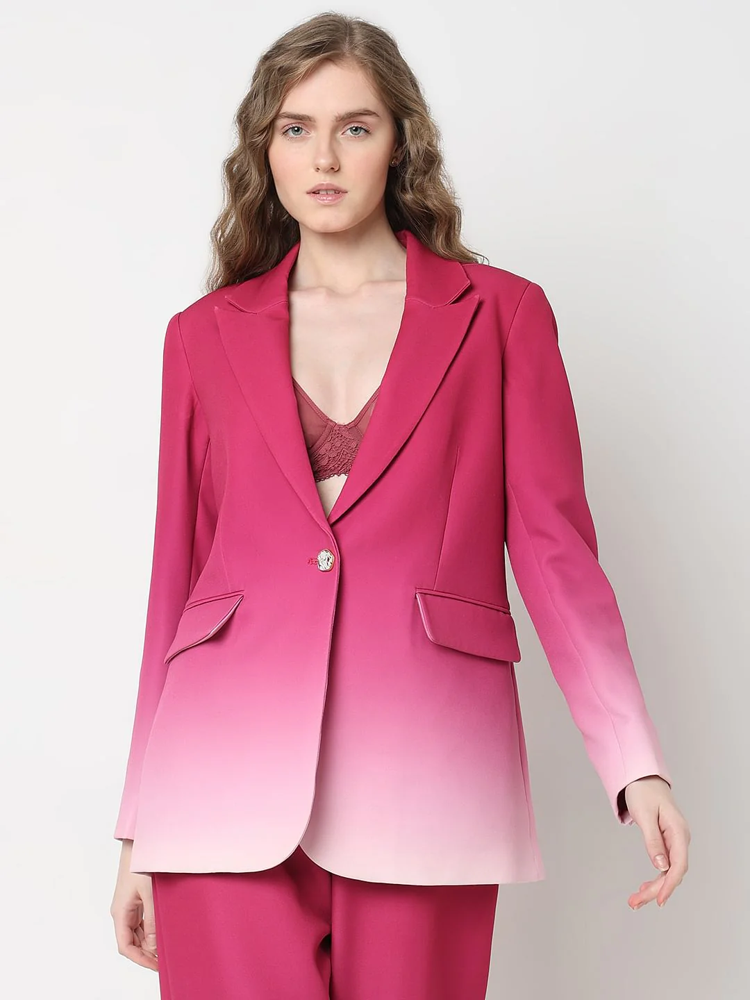 Marquee Hot Pink Ombre Co-Ord Set Blazer - Image 2