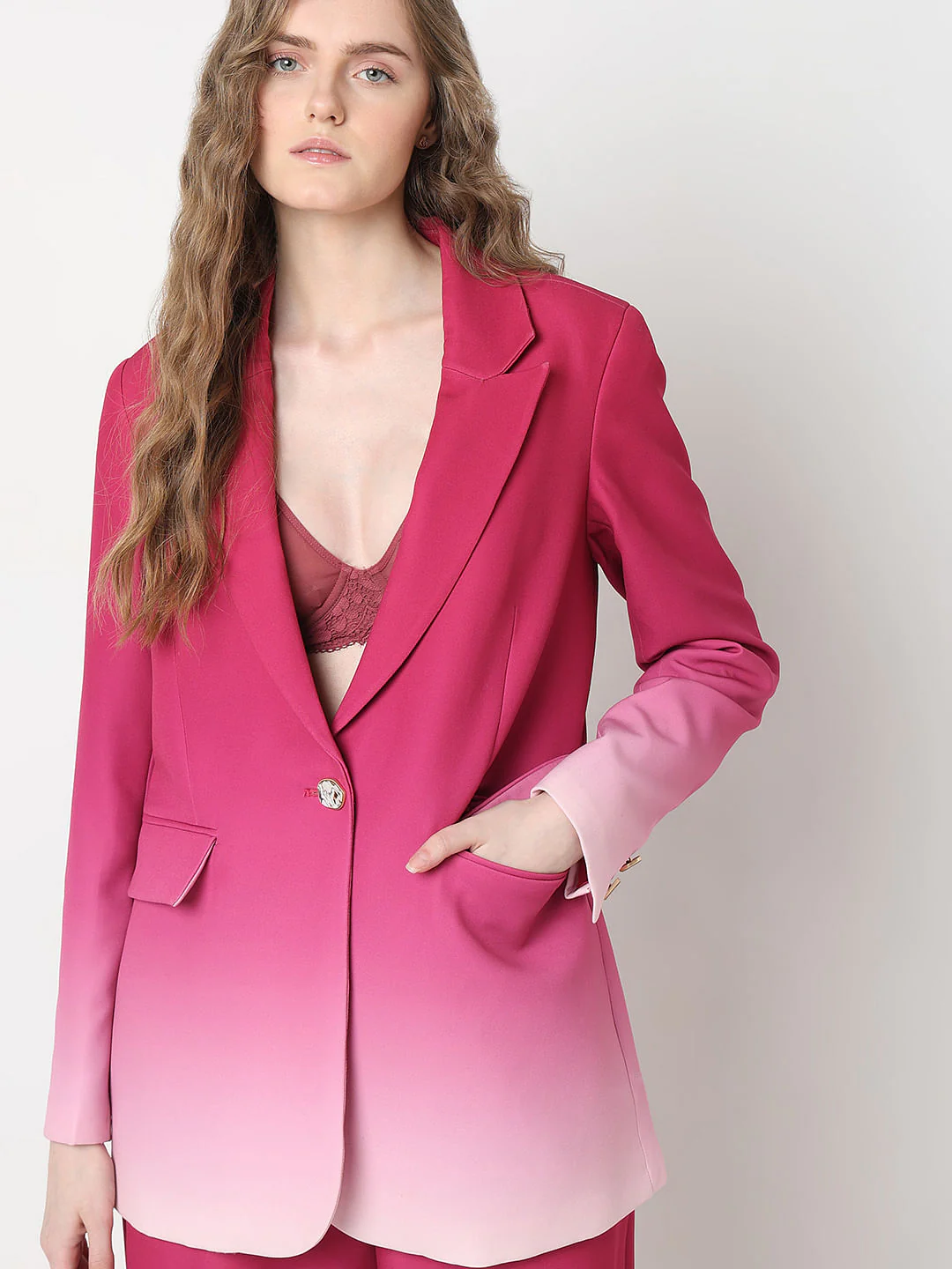 Marquee Hot Pink Ombre Co-Ord Set Blazer - Image 6