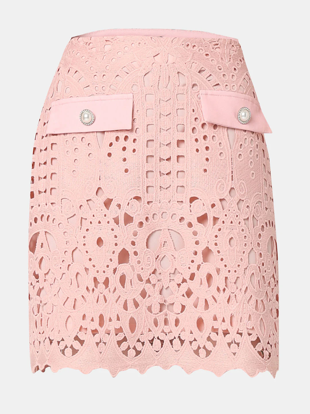 Marquee Pink Floral Lace Co-Ord Set Skirt - Image 7
