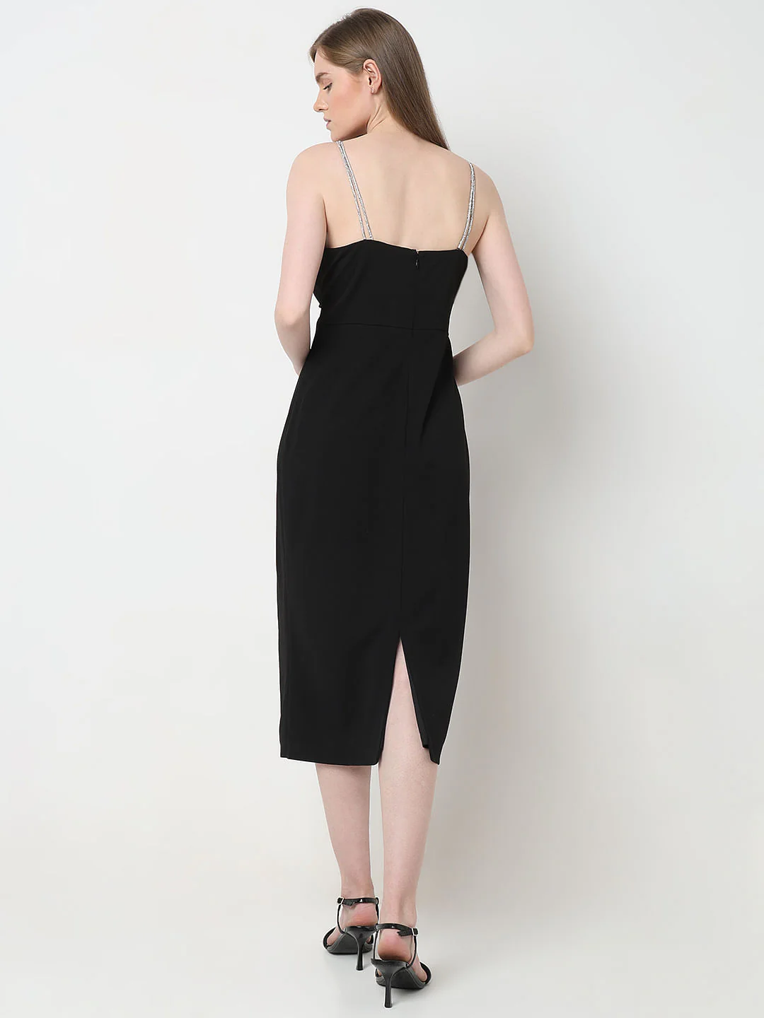 Marquee Black Cut-Out Midi Dress - Image 4