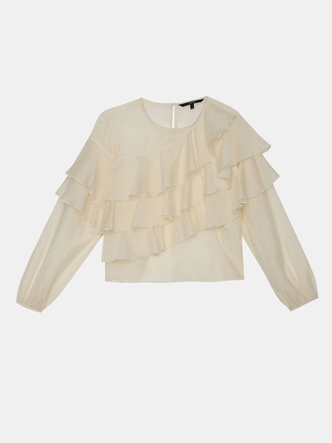 Cream Ruffle Semi Sheer Top - Image 7