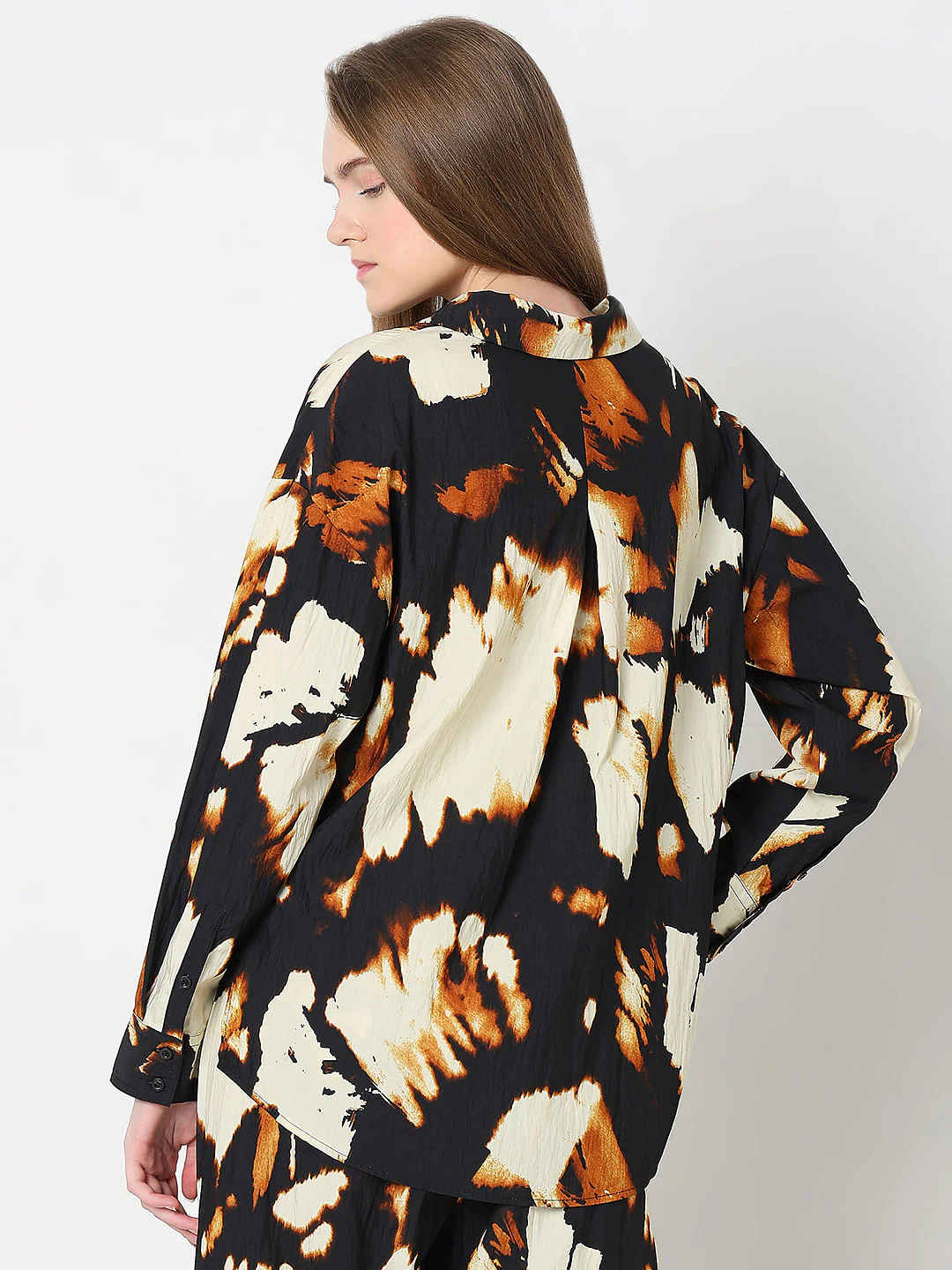 Cream Abstract Print Co-Ord Set Shirt - Image 4