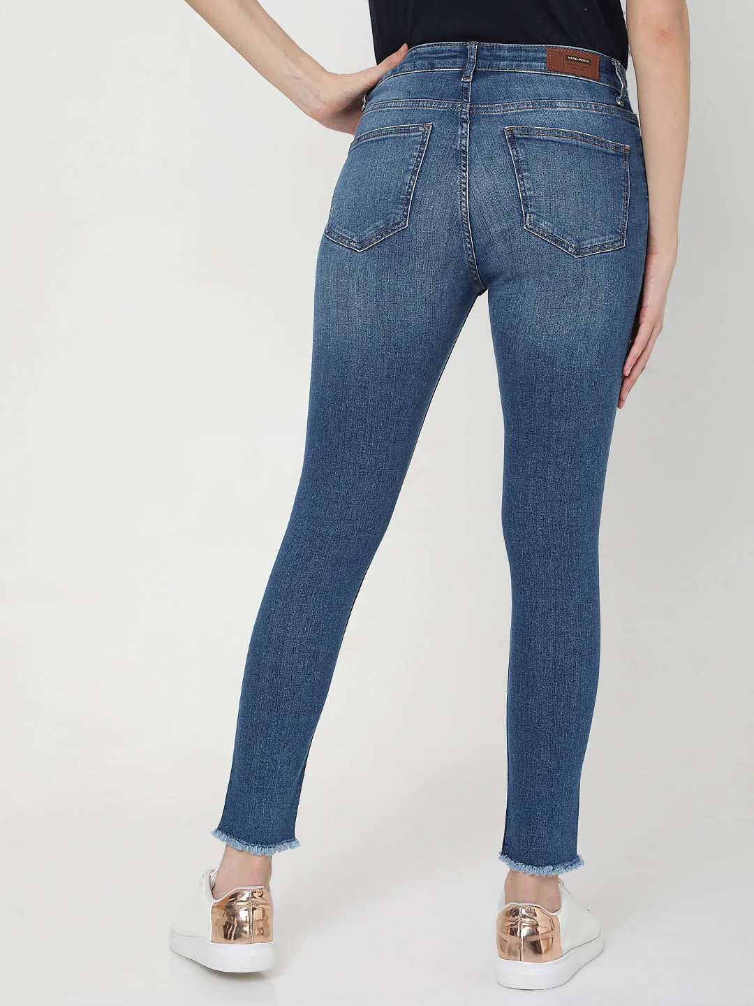 Blue Mid Rise Wendy Skinny Jeans - Image 3