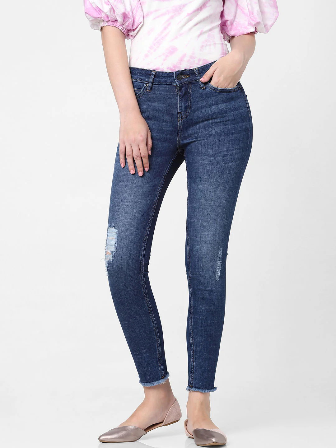 Blue Mid Rise Wendy Skinny Jeans - Image 2