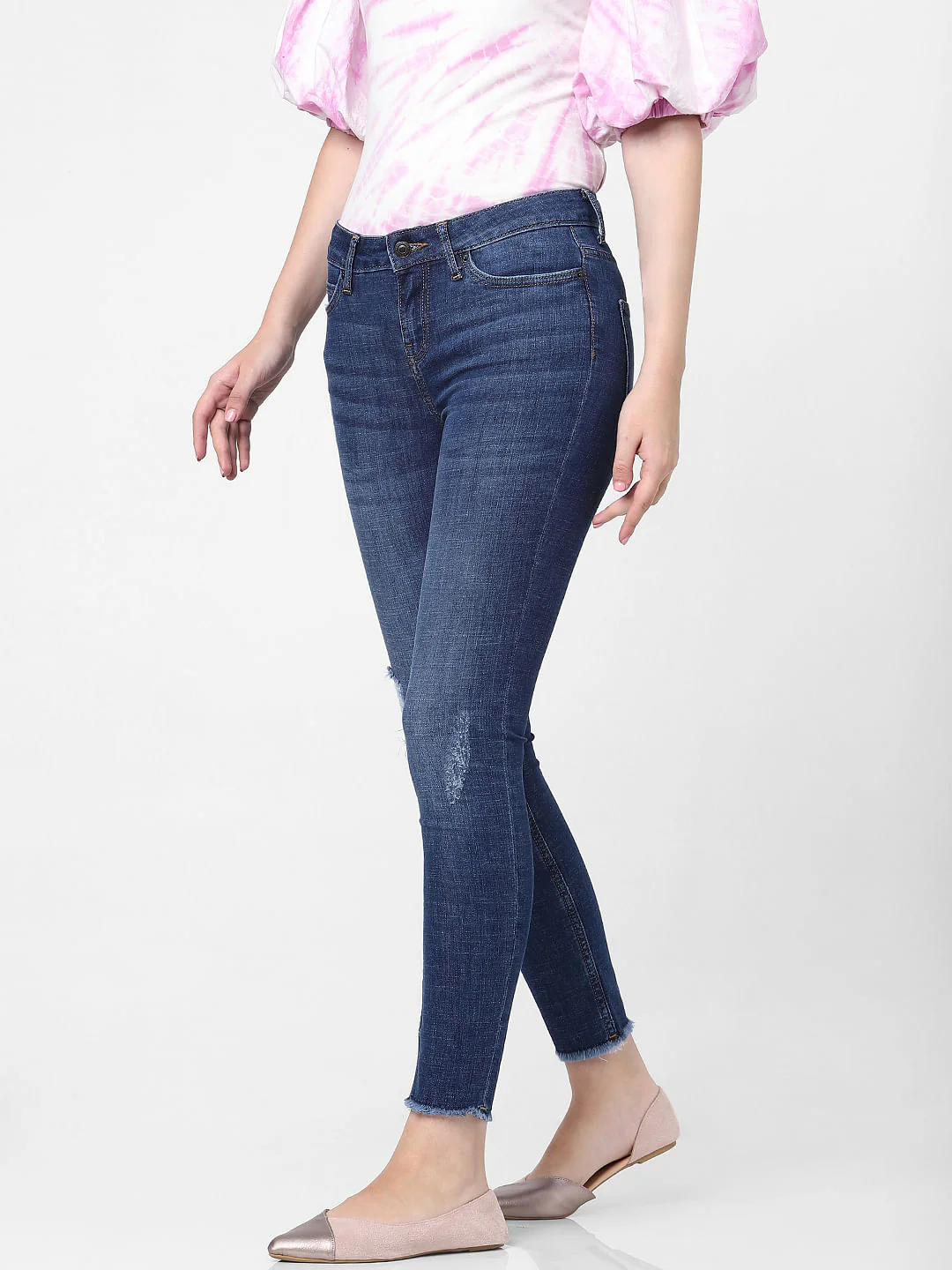 Blue Mid Rise Wendy Skinny Jeans - Image 3