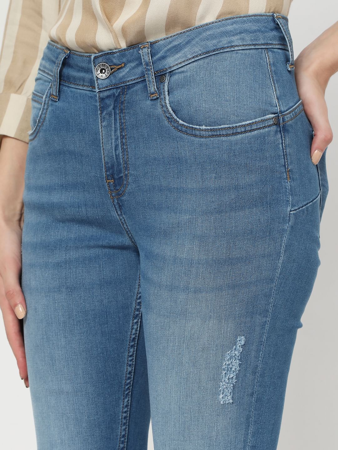 Blue Mid Rise Wendy Skinny Jeans - Image 4