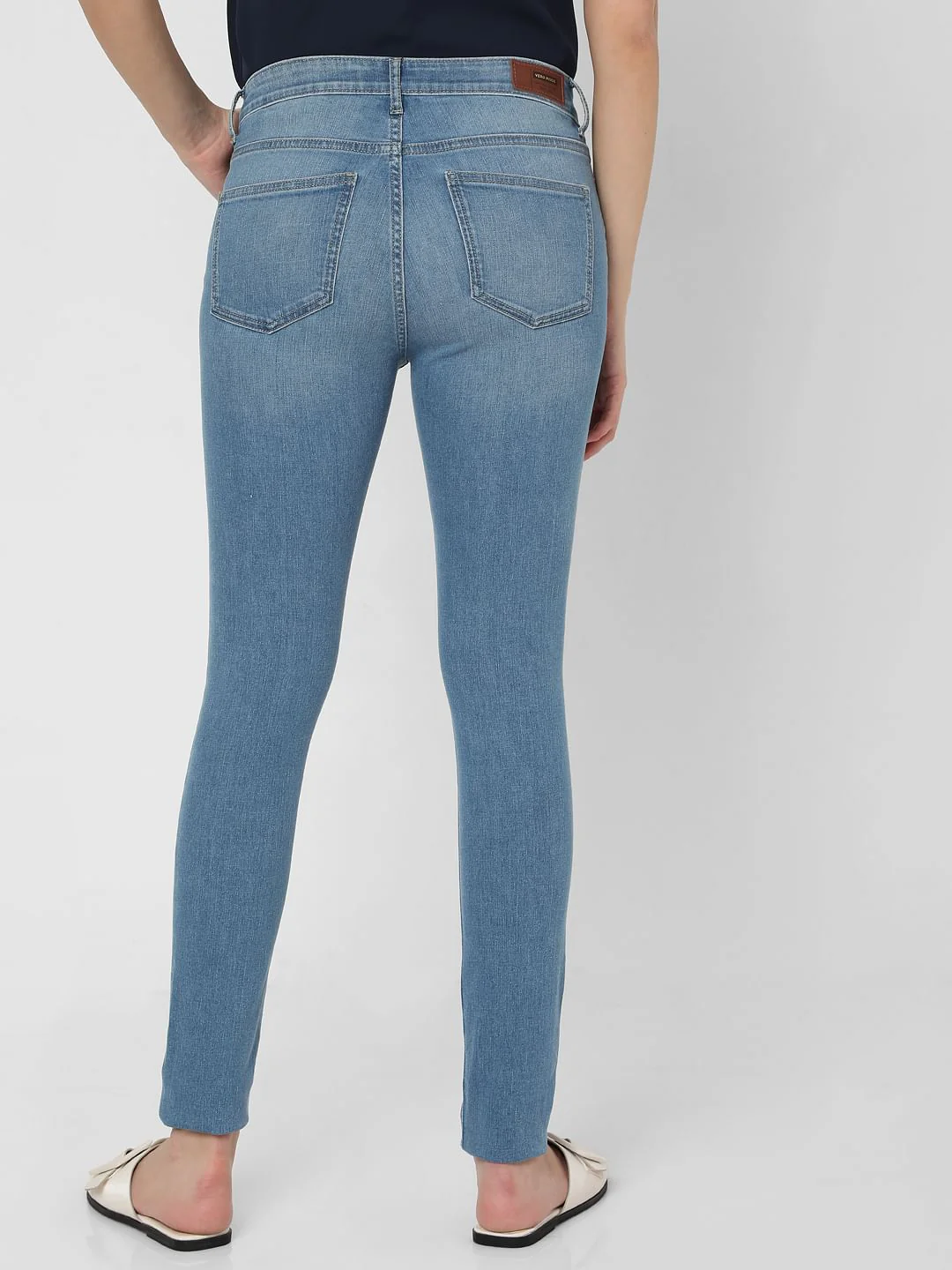 Blue Mid Rise Wendy Skinny Jeans - Image 3