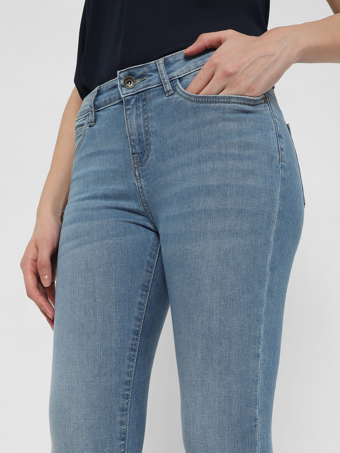 Blue Mid Rise Wendy Skinny Jeans - Image 4
