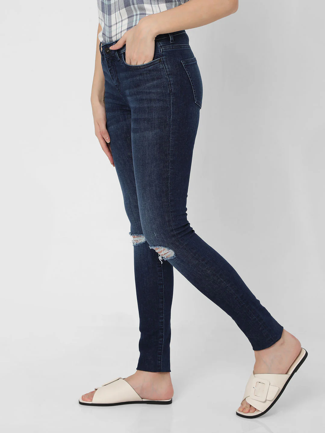 Blue Mid Rise Bootcut Jeans - Image 2