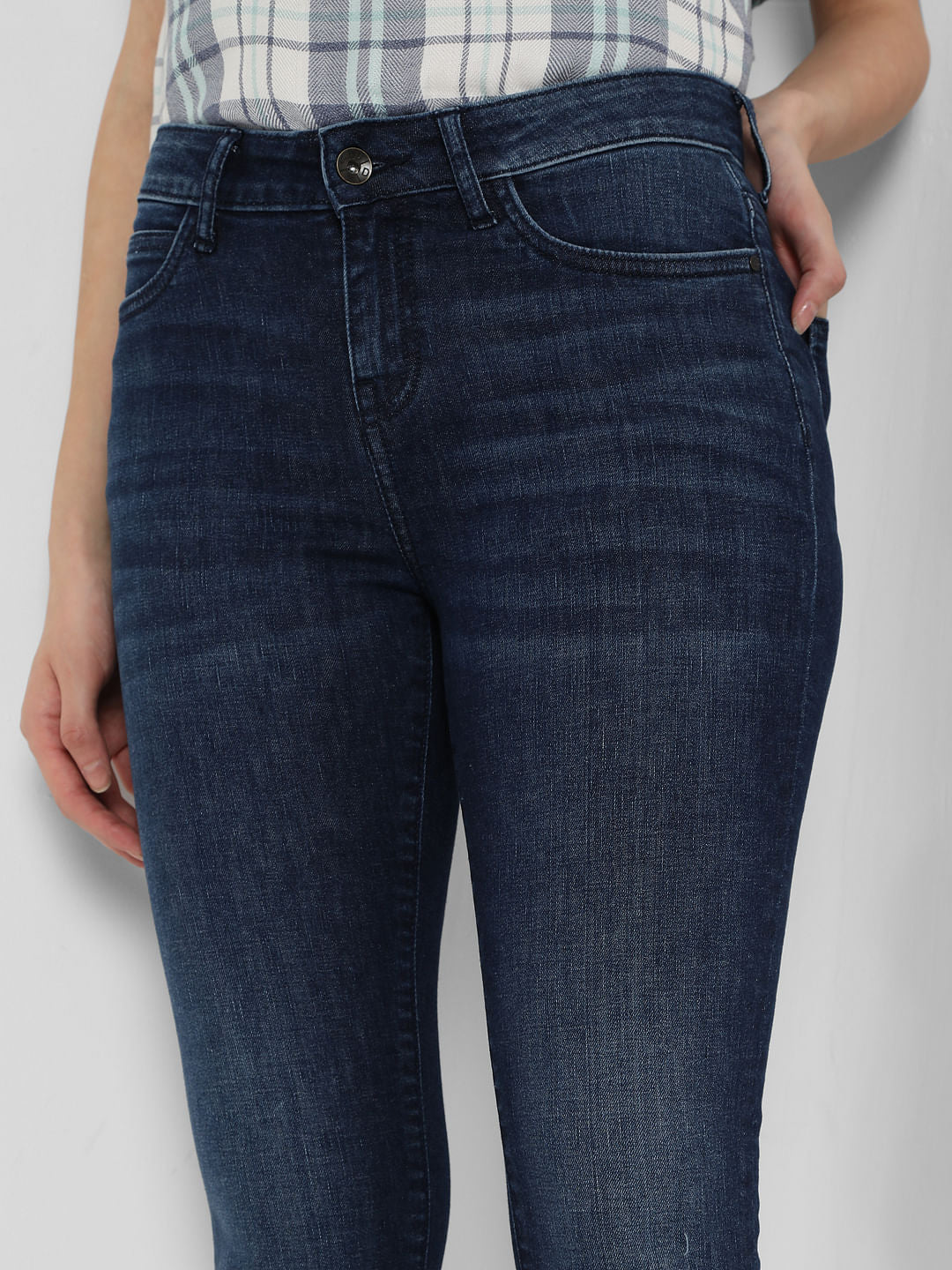 Blue Mid Rise Bootcut Jeans - Image 4