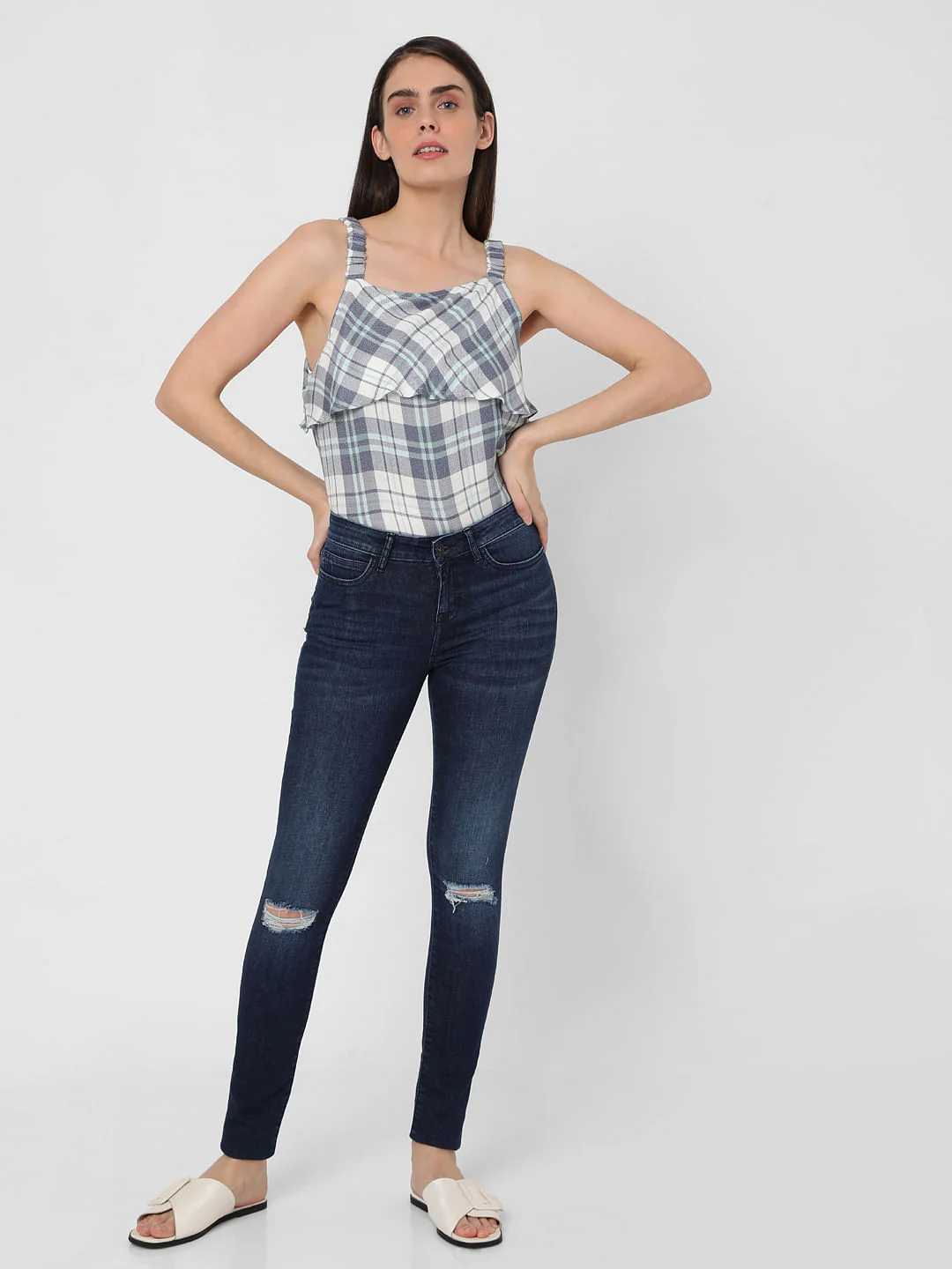Blue Mid Rise Bootcut Jeans - Image 5