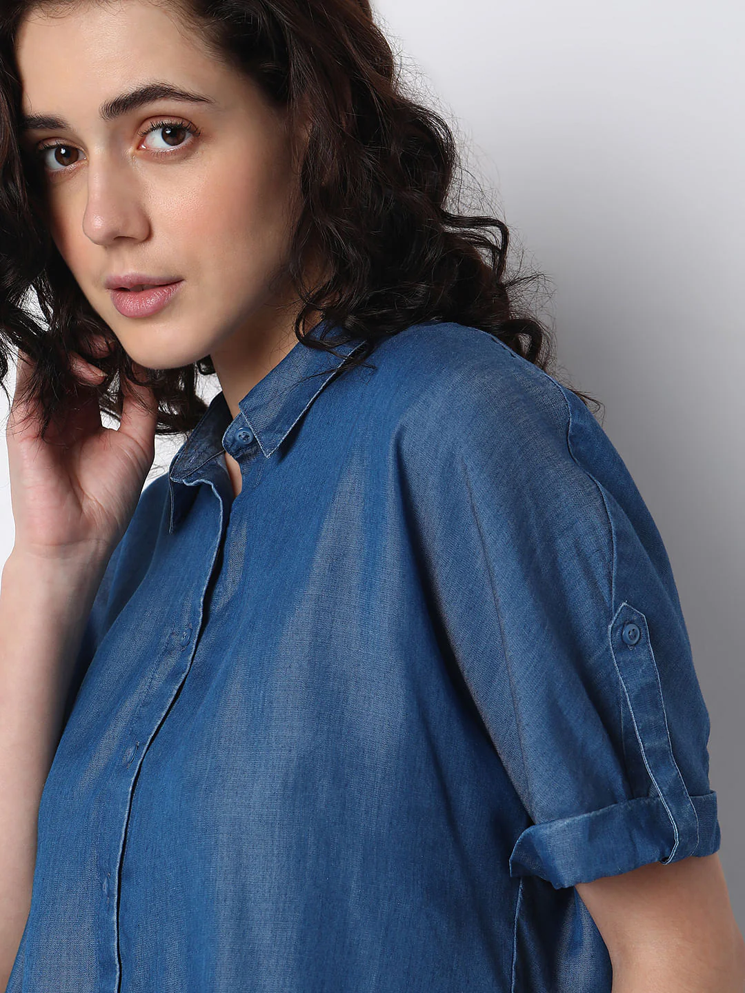Blue Tencel Co-Ord Set Shirt - Image 6