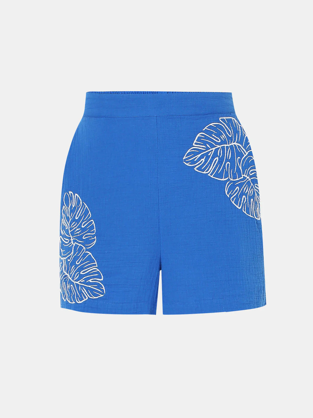 Blue Embroidered Co-Ord Set Shorts - Image 7