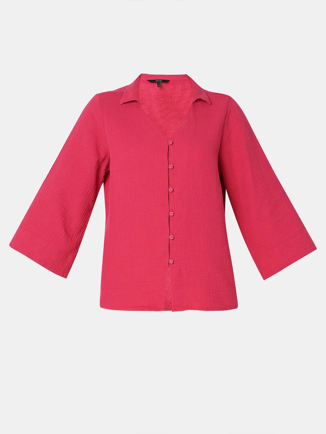 Dark Pink Flared Sleeves Shirt - Image 7