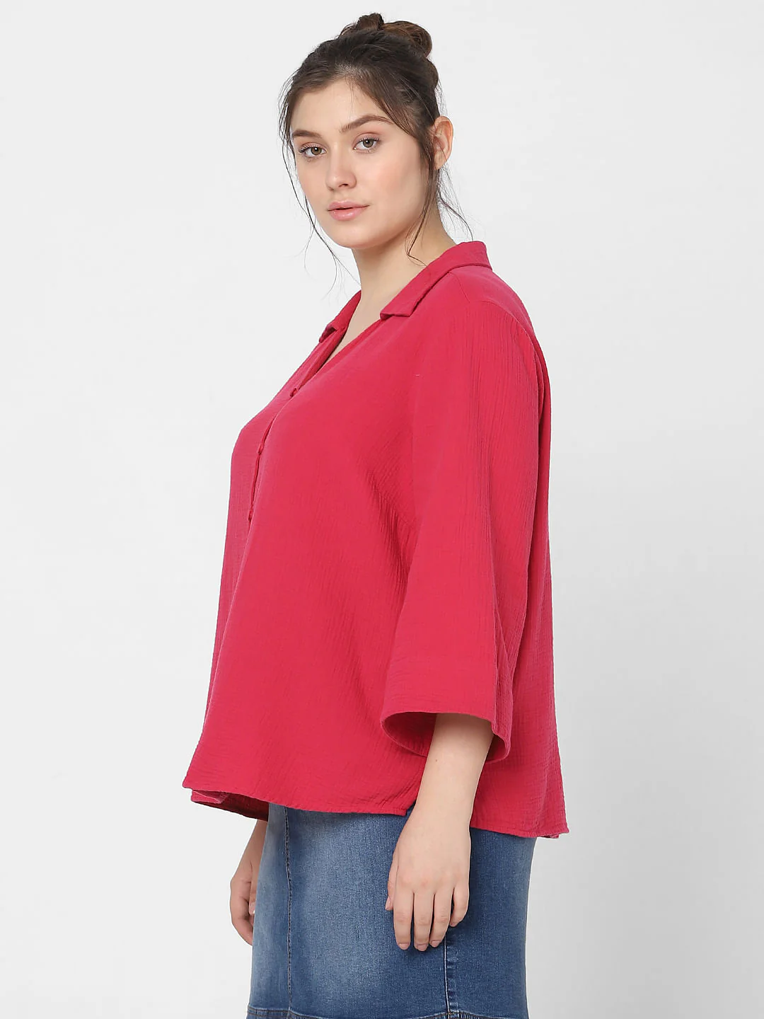 Curve Red V-Neck Shirt - Image 3