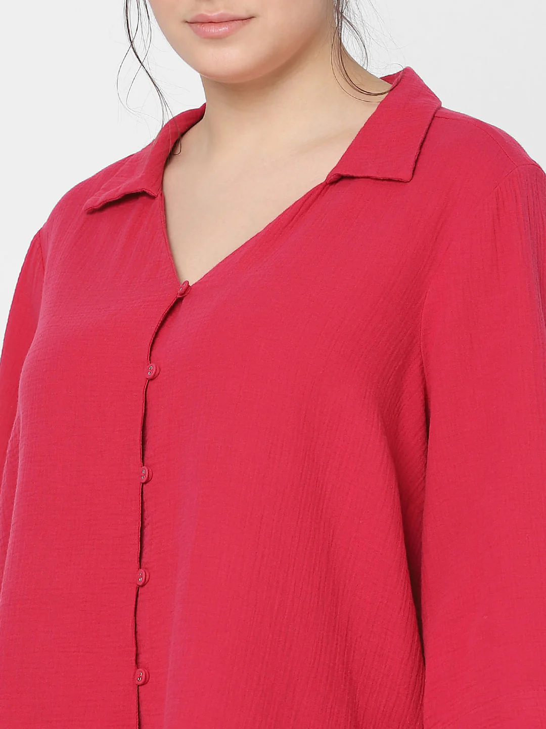 Curve Red V-Neck Shirt - Image 6