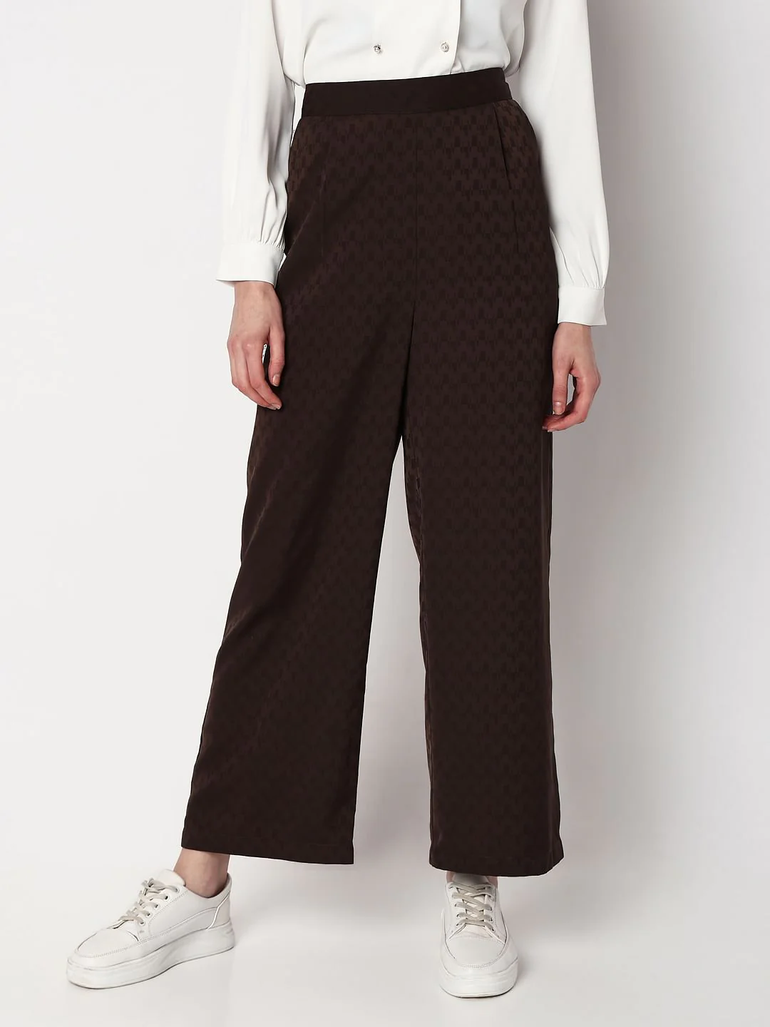 Brown High Rise Printed Co-Ord Set Pants - Image 2